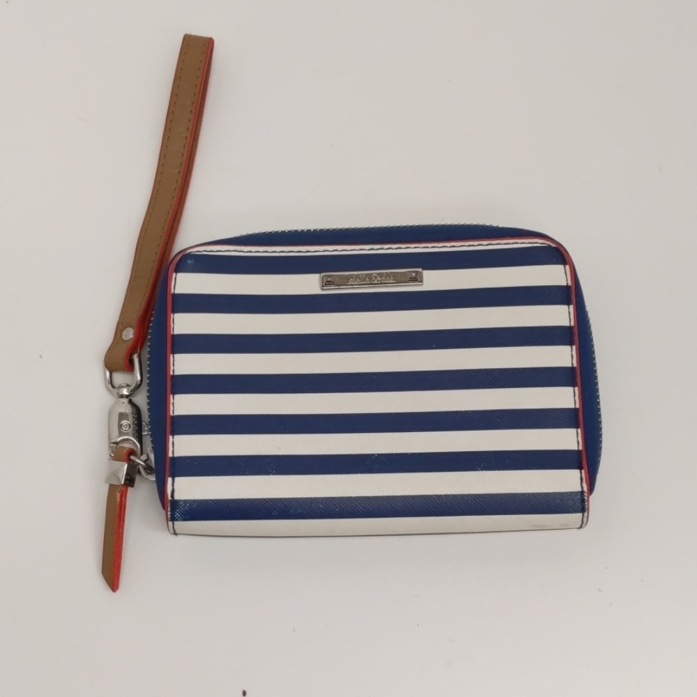 Stella and Dot navy and white wristlet